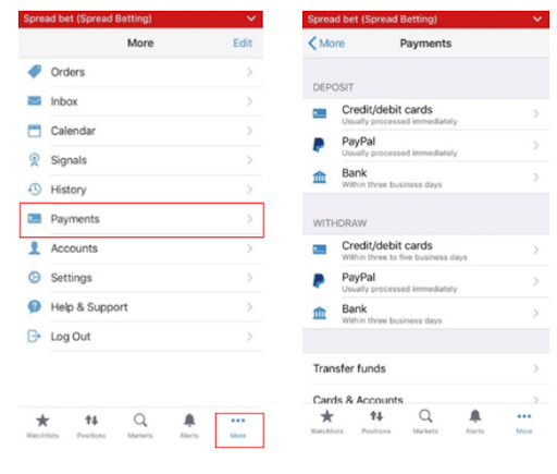 IG Minimum Deposit Through-Mobile App