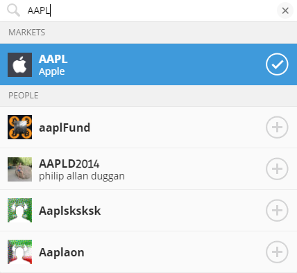 Searching eToro Demo account for Apple stocks