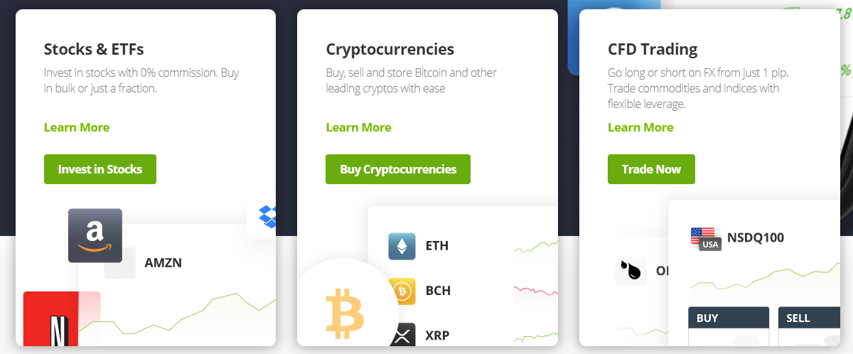 eToro website screenshot