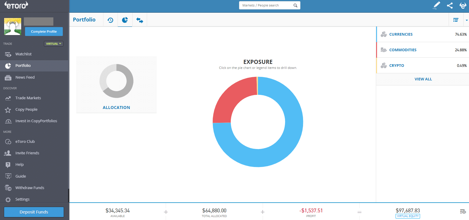 etoro portfolio overview