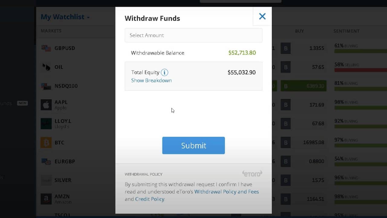 etoro withdrawal