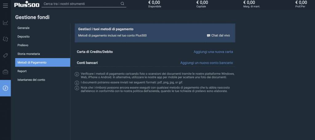 Guida deposito minimo Plus500
