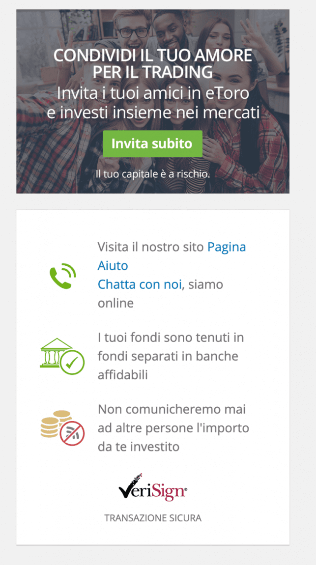 Deposito minimo eToro Guida