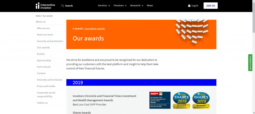 interactive Investors awards