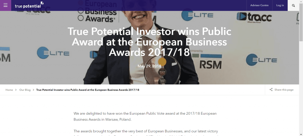 true potential investors awards