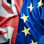 British and European flags Brexit