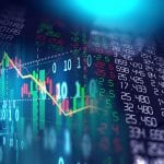stock market chart data screen on technology