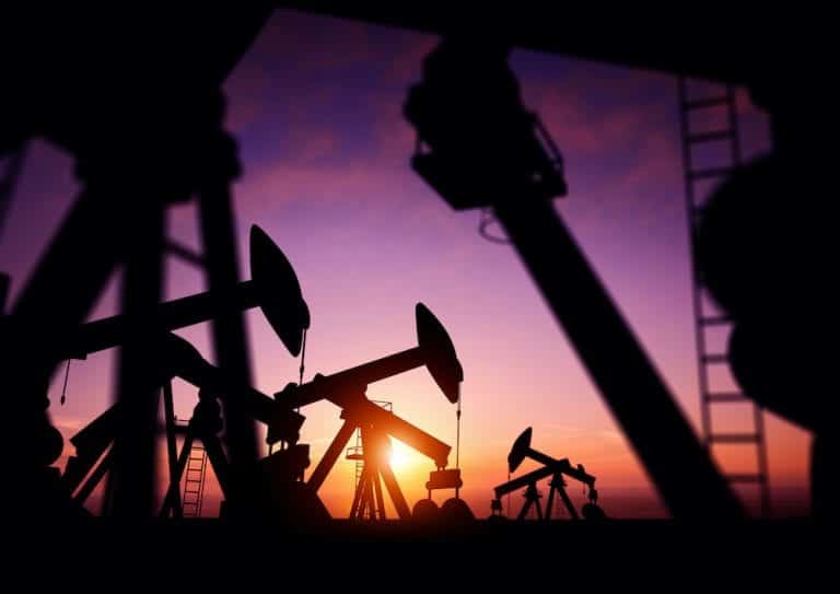 Oil Pumps at Dusk