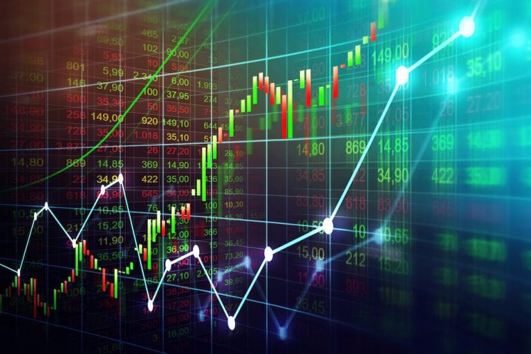 Stock market or forex trading graph in graphic concept