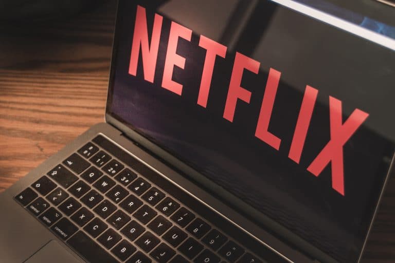 Netflix logo on laptop