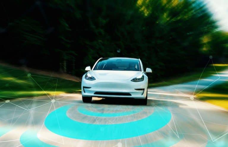 Autonomous self driving car technology concept