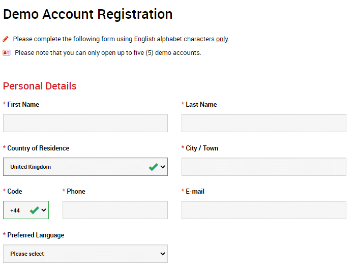 Xm demo account XM Demo Registration Form