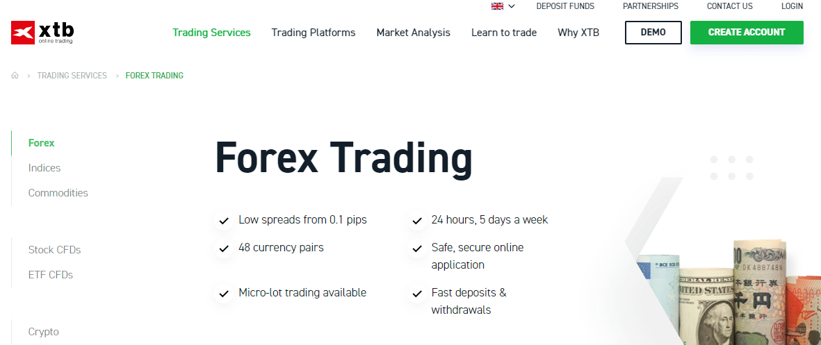 XTB Forex offer