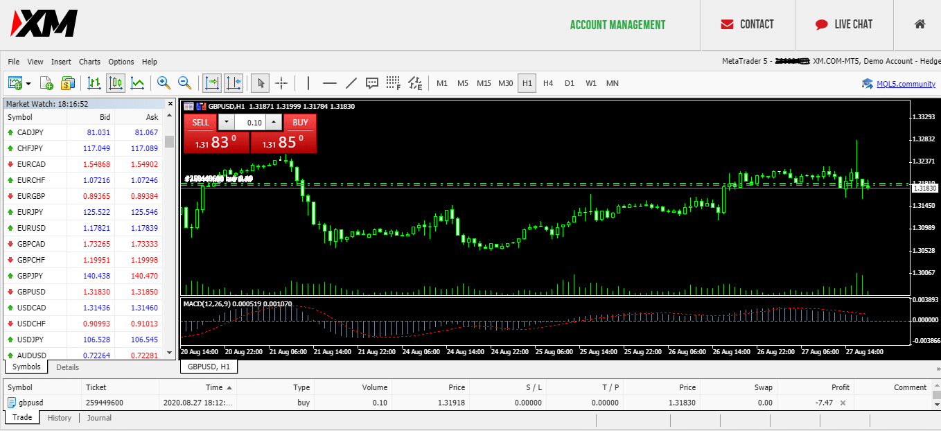 xm demo trading platform