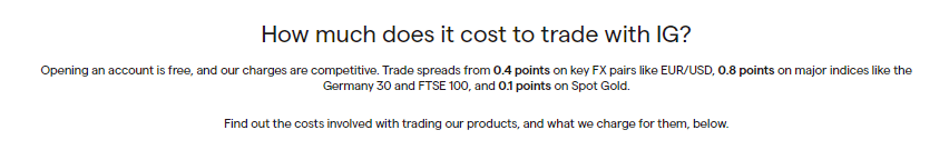 IG Trade Cost