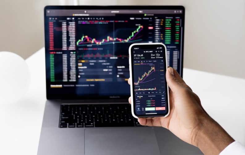 Mobile trading app illustration