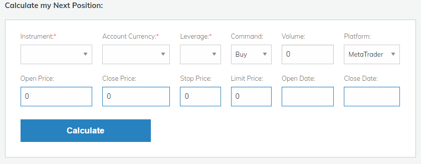 Avatrade South Africa Calculate Position