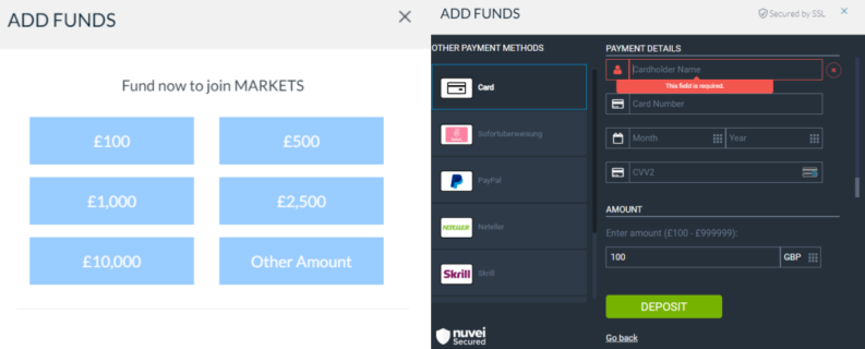 Marketscom Add Funds