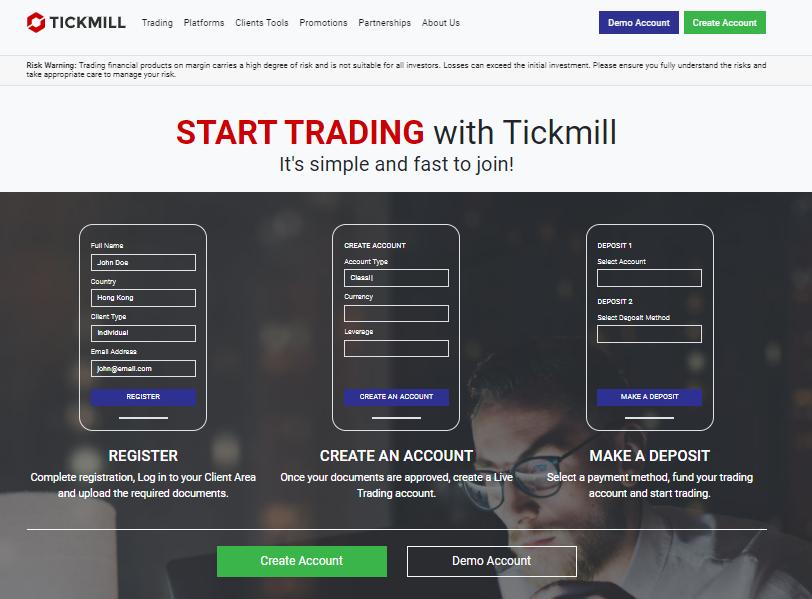 Tickmill Create Account