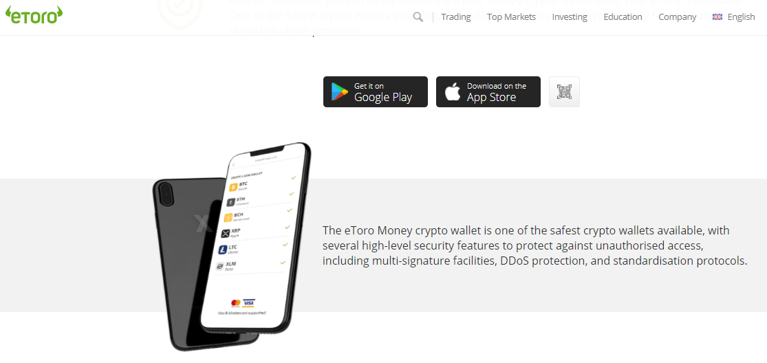 eToro Money crypto wallet