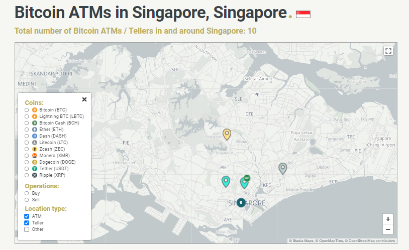 Singapore Bitcoin ATM's