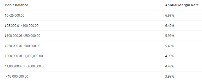 Webull Stock margin fees