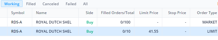 Webull sell position