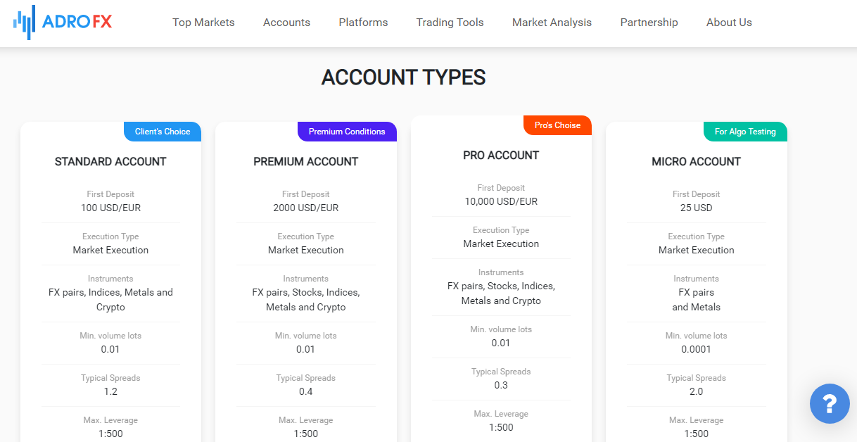 ADROFX - Account types (003)