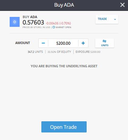 buy ada on etoro