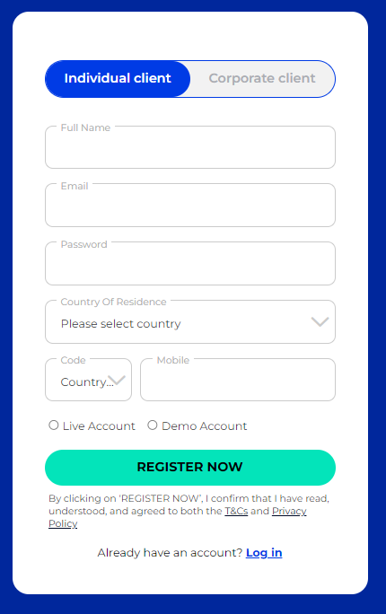 FXGT individual client register now