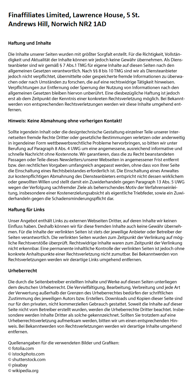 Finaffiliates Limited Impressum