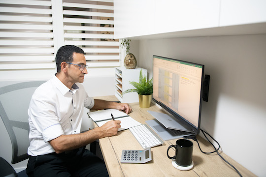 Financial planning documents and investment allocation charts