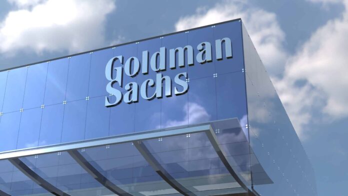 Goldman Sachs building facade with corporate logo