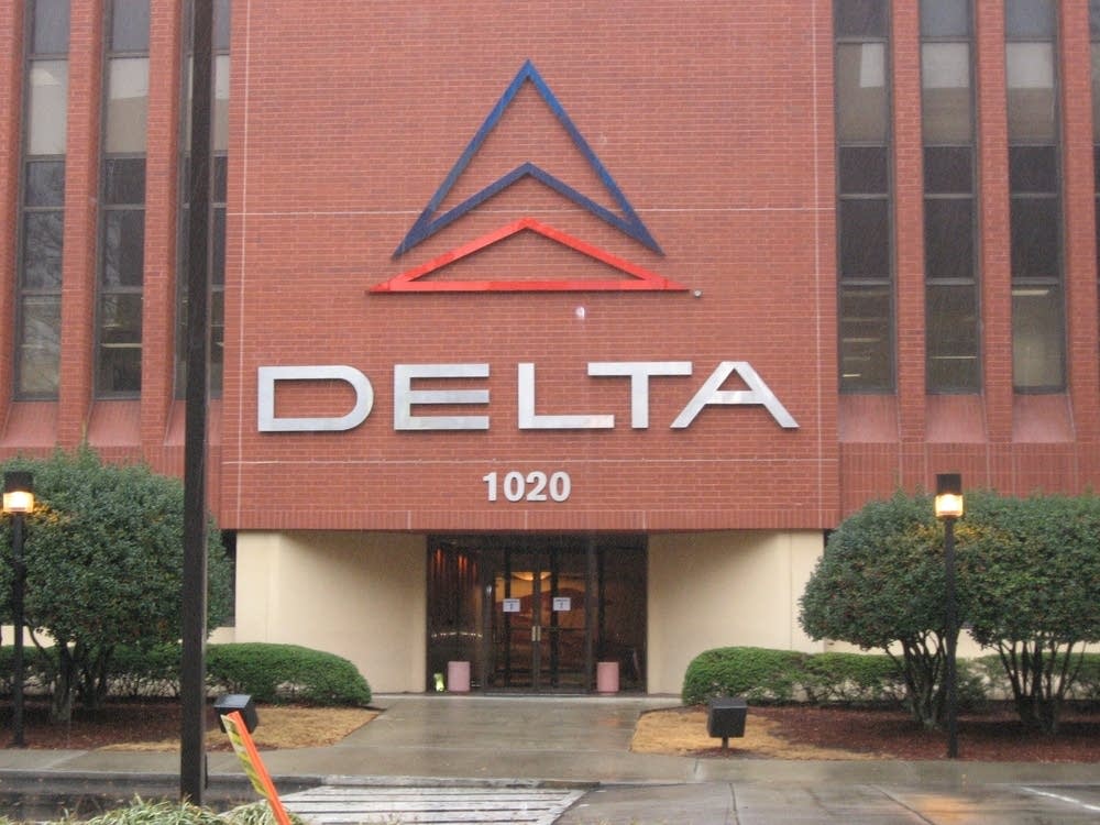 Delta Air Lines corporate headquarters building with iconic logo