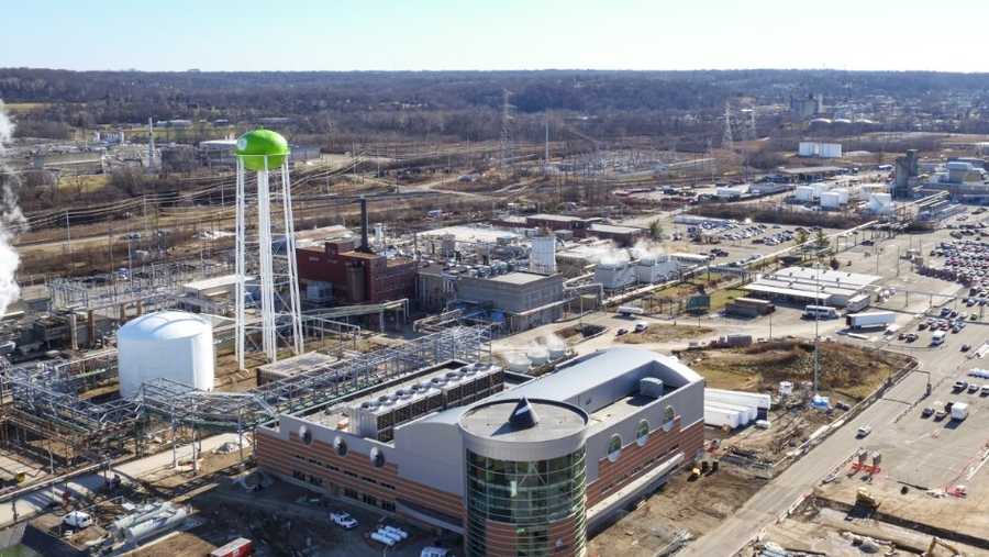 Aerial view of GE Aerospace industrial manufacturing complex with multiple buildings and facilities