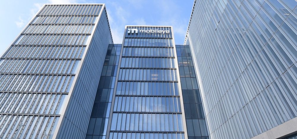 Mobileye headquarters building in Jerusalem featuring modern glass architecture