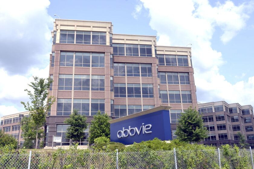 AbbVie stock price chart showing 52-week performance with key earnings dates marked, illustrating the company's trading pattern through 2025