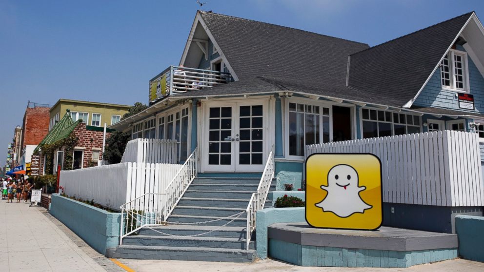Snap Inc headquarters building with iconic yellow Snapchat ghost logo prominently displayed
