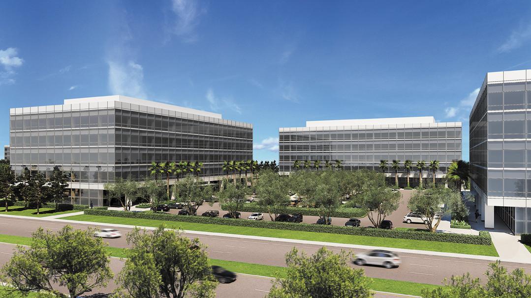 Modern corporate campus representing AI data center infrastructure