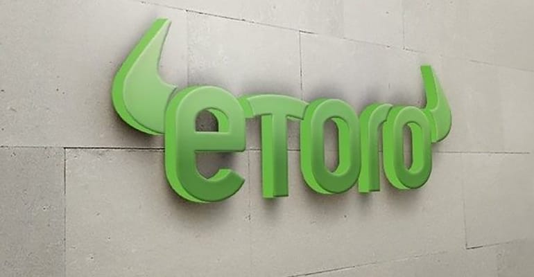 eToro logo on wall