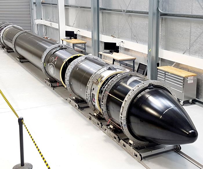 Rocket Lab Electron rocket in manufacturing facility