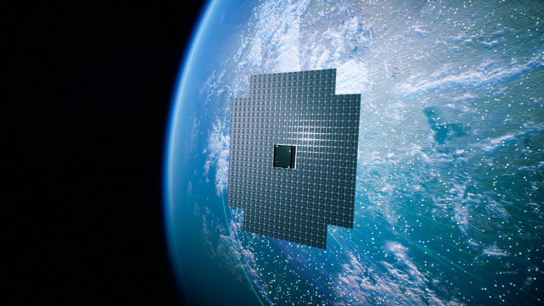 BlueBird 6 satellite with its 2,400 square-foot phased array antenna, the largest commercial communications array ever deployed in low Earth orbit