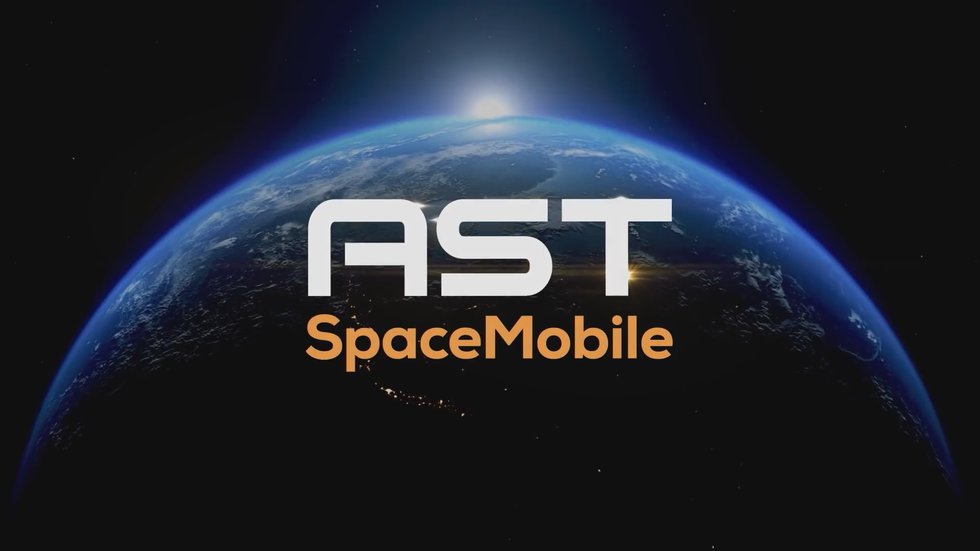 Stock price chart showing AST SpaceMobile's 234.7% gain over the past 52 weeks, with key earnings dates and satellite launch milestones marked