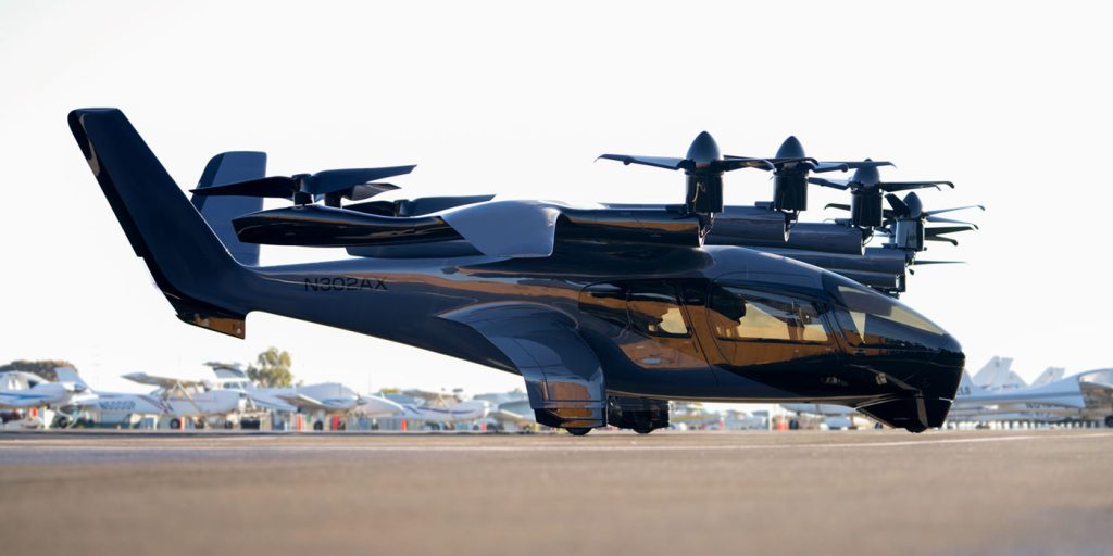 Archer Aviation's Midnight eVTOL aircraft on tarmac showcasing its sleek design