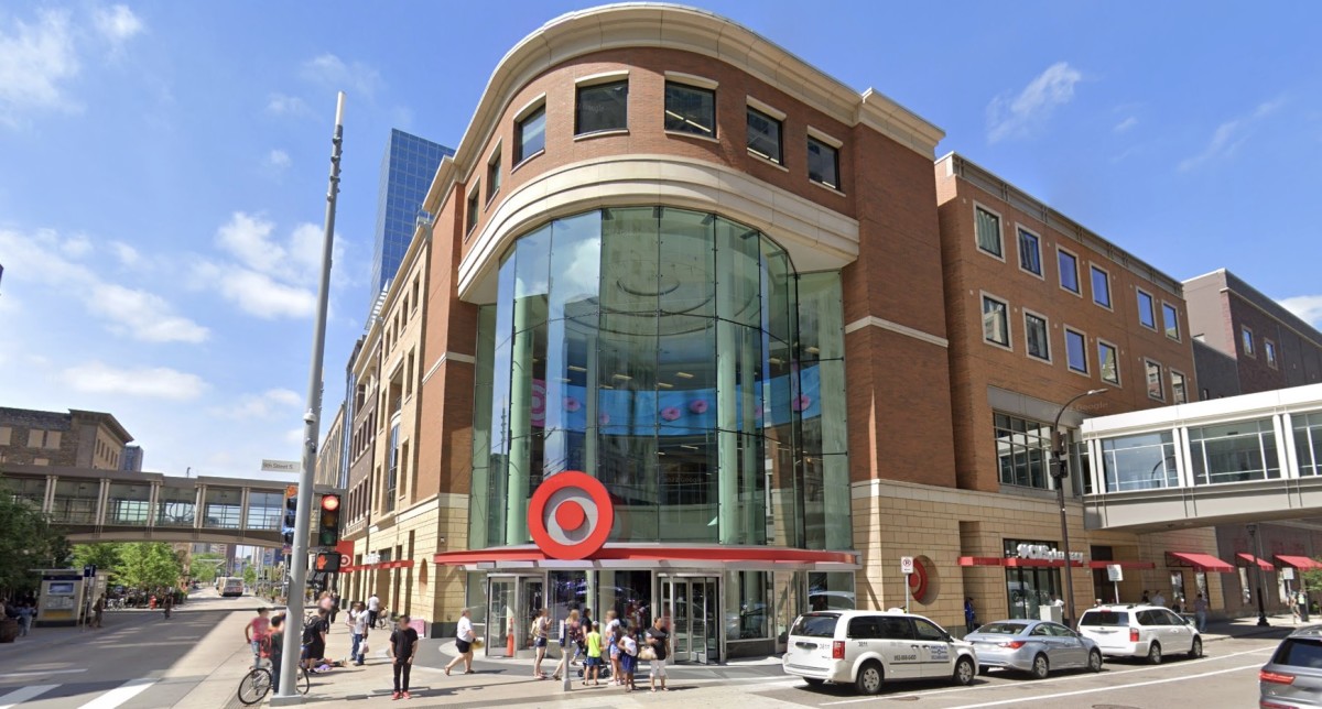 Target store exterior with pedestrian traffic