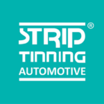 Strip Tinning Automotive company logo on a teal background.