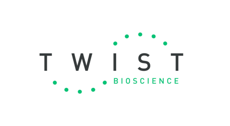 Twist Bioscience company logo with green dot arc design on white background