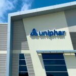 Exterior view of a Uniphar facility building with company signage