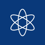 Volvere plc company logo - white atom-style icon on dark blue background