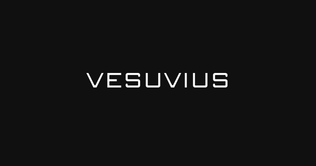 White Vesuvius wordmark on a dark background